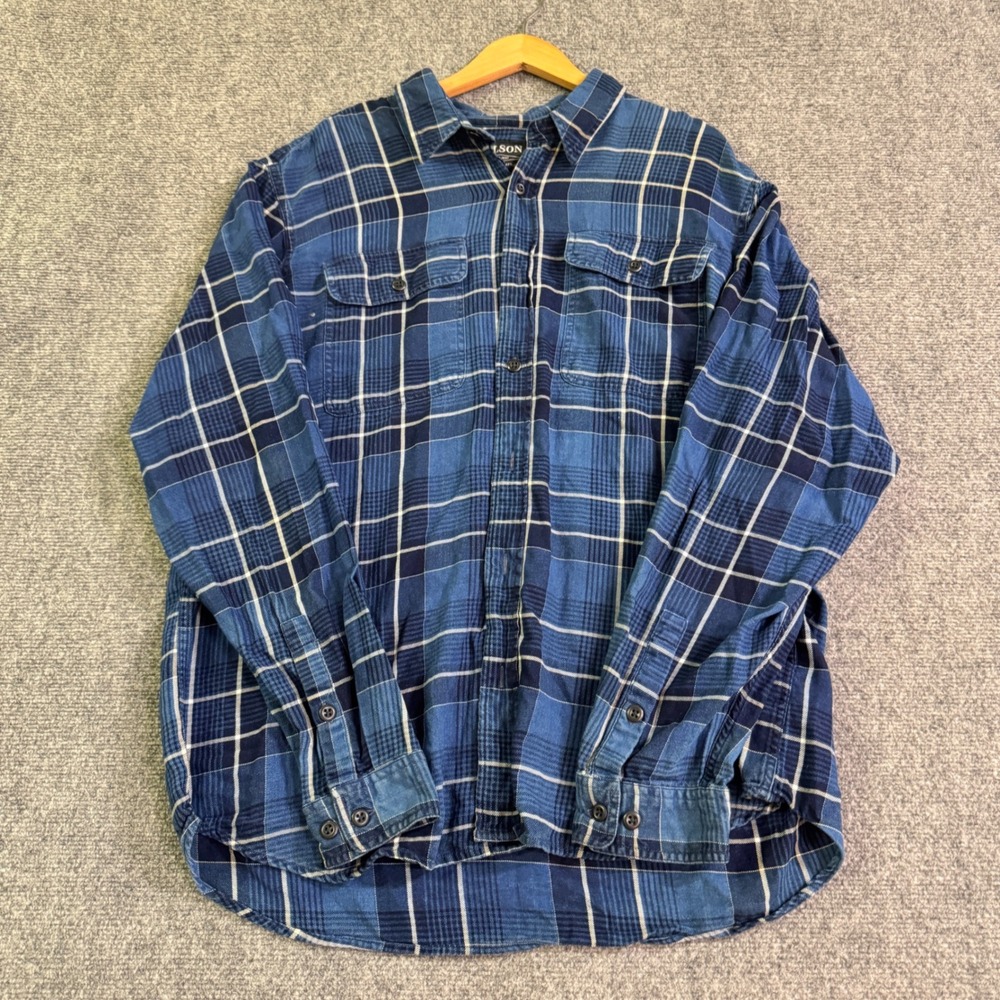 CC Filson Shirt Mens XXL Blue Plaid Button Up Flannel Hiking Outdoors
LS